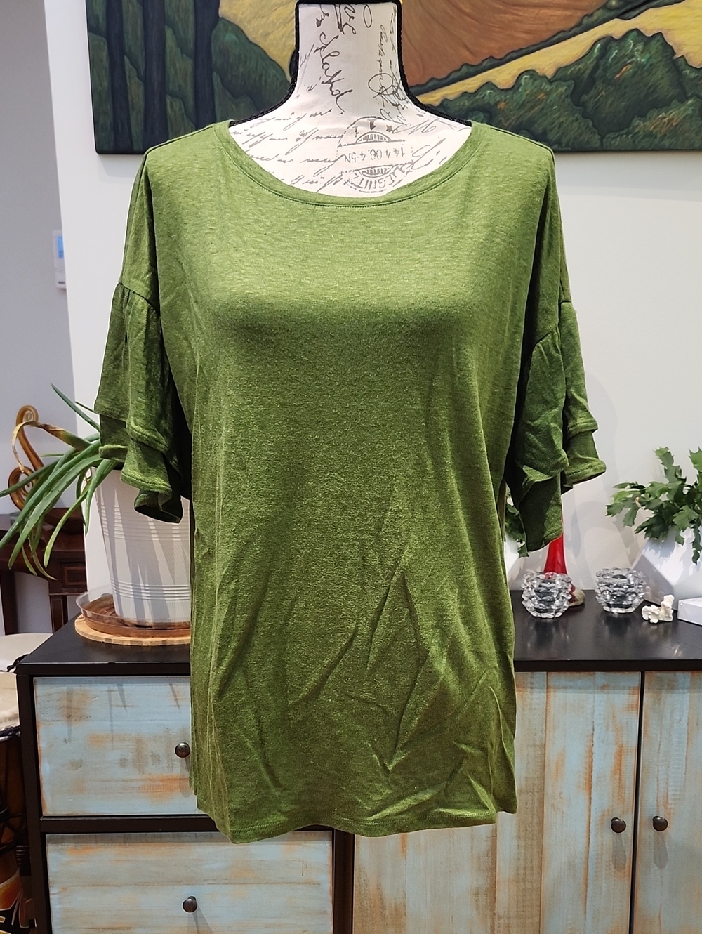 ✨ Beautiful J. Jill 100% Linen Ruffle Sleeve Top! ✨